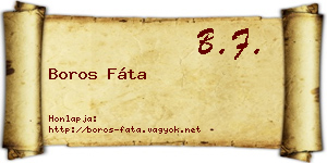Boros Fáta névjegykártya